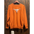 Vintage Texas Longhorns Crewneck Sweatshirt Burnt Orange Embroidered Logo 22x26