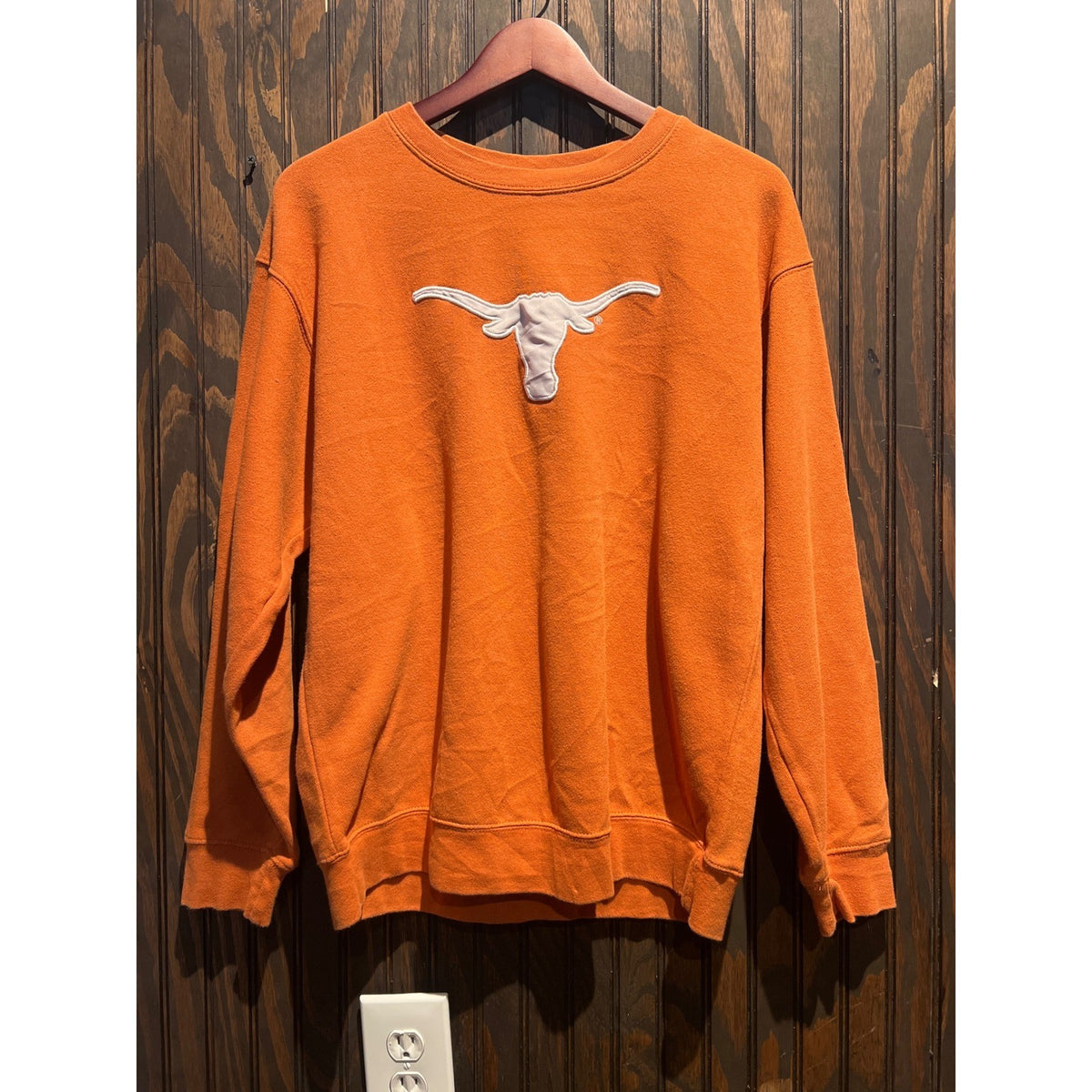 Vintage Texas Longhorns Crewneck Sweatshirt Burnt Orange Embroidered Logo 22x26