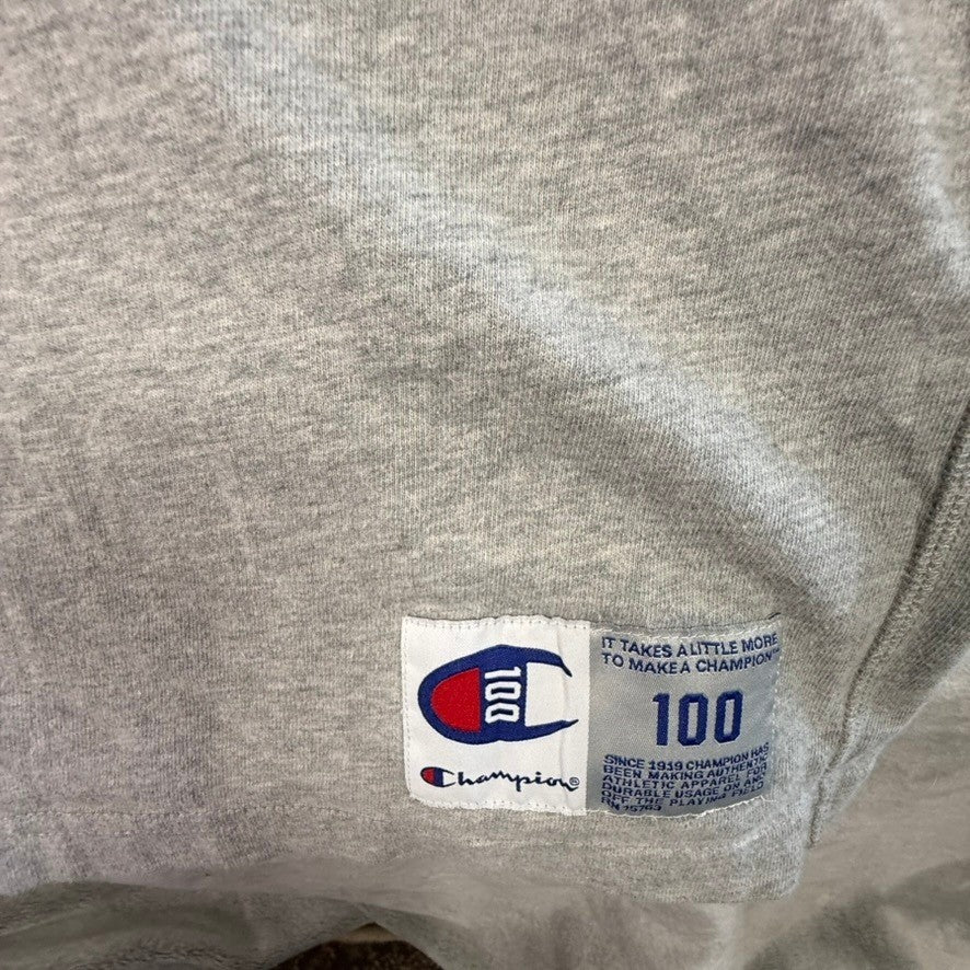 Champion 100 Year Anniversary Logo Graphic T Shirt Gray 2X Large Men