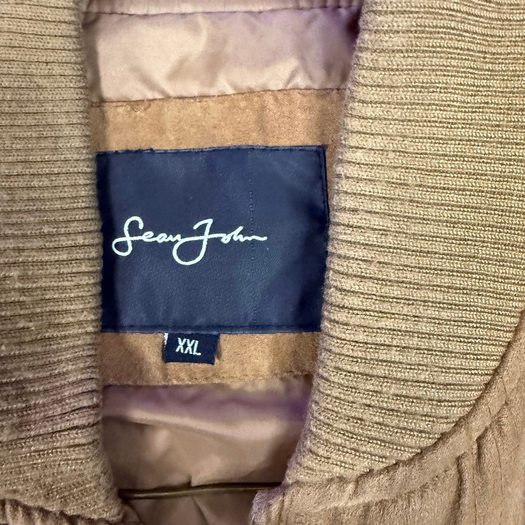 Sean John Mens Brown Quilted Bomber Jacket Casual Outerwear XXL
