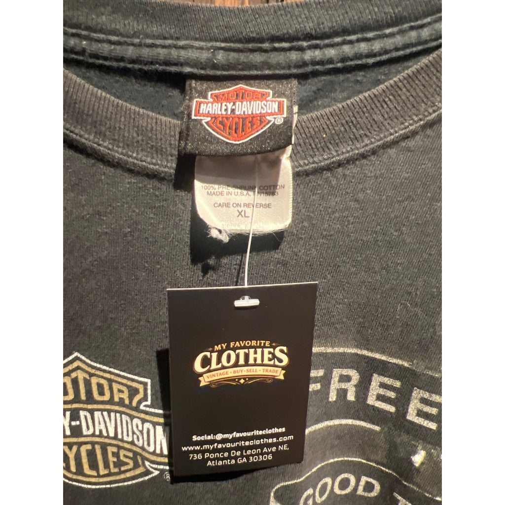 Harley Davidson Freedom Good Times Open Road T-Shirt Black Mens XL 28x22