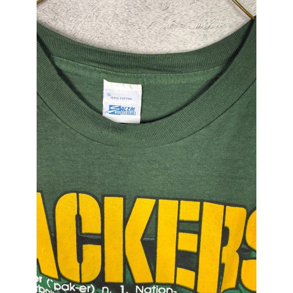 Green Bay Packers Football T Shirt Mens XL Salem Sportswear NFL Graphic Tee
