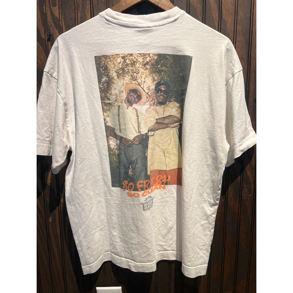 Vintage OutKast Stankonia Graphic T-Shirt White Rap Tee Mens Large 21x15
