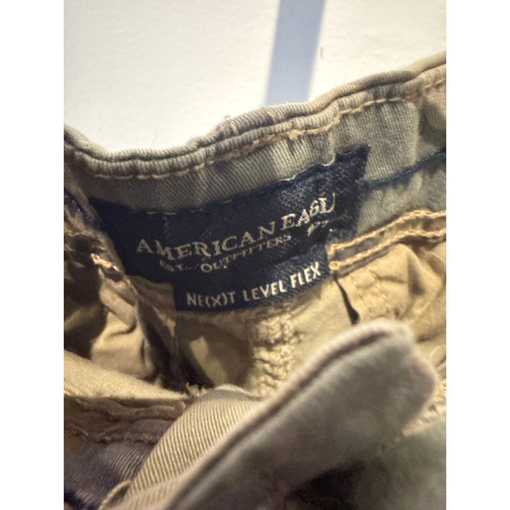 Mens Camouflage Cargo Shorts 31 Waist Green Brown Woodland Camo Utility Relaxed