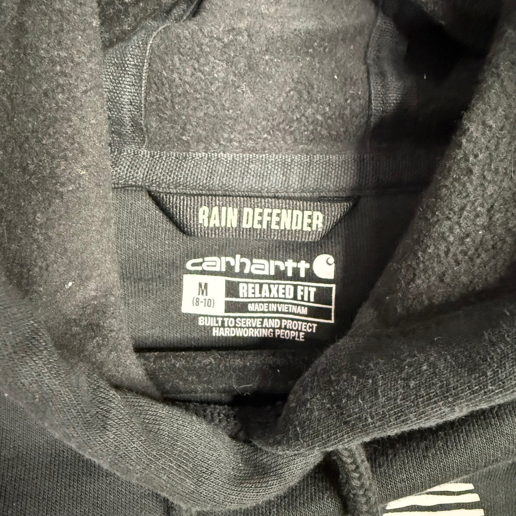 Carhartt Black Rain Defender Relaxed Fit Logo Hoodie Men's M