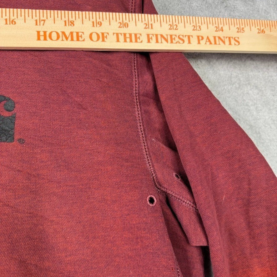 Carhartt Relaxed Fit Burgundy Heathered Hoodie Pullover Sweatshirt XL
