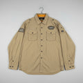 Akdmks Sky High Button Up Shirt Tan Long Sleeve 2XL Men's