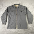 Levis Mens Gray Sherpa Lined Canvas Shirt Jacket Regular Fit Medium Workwear