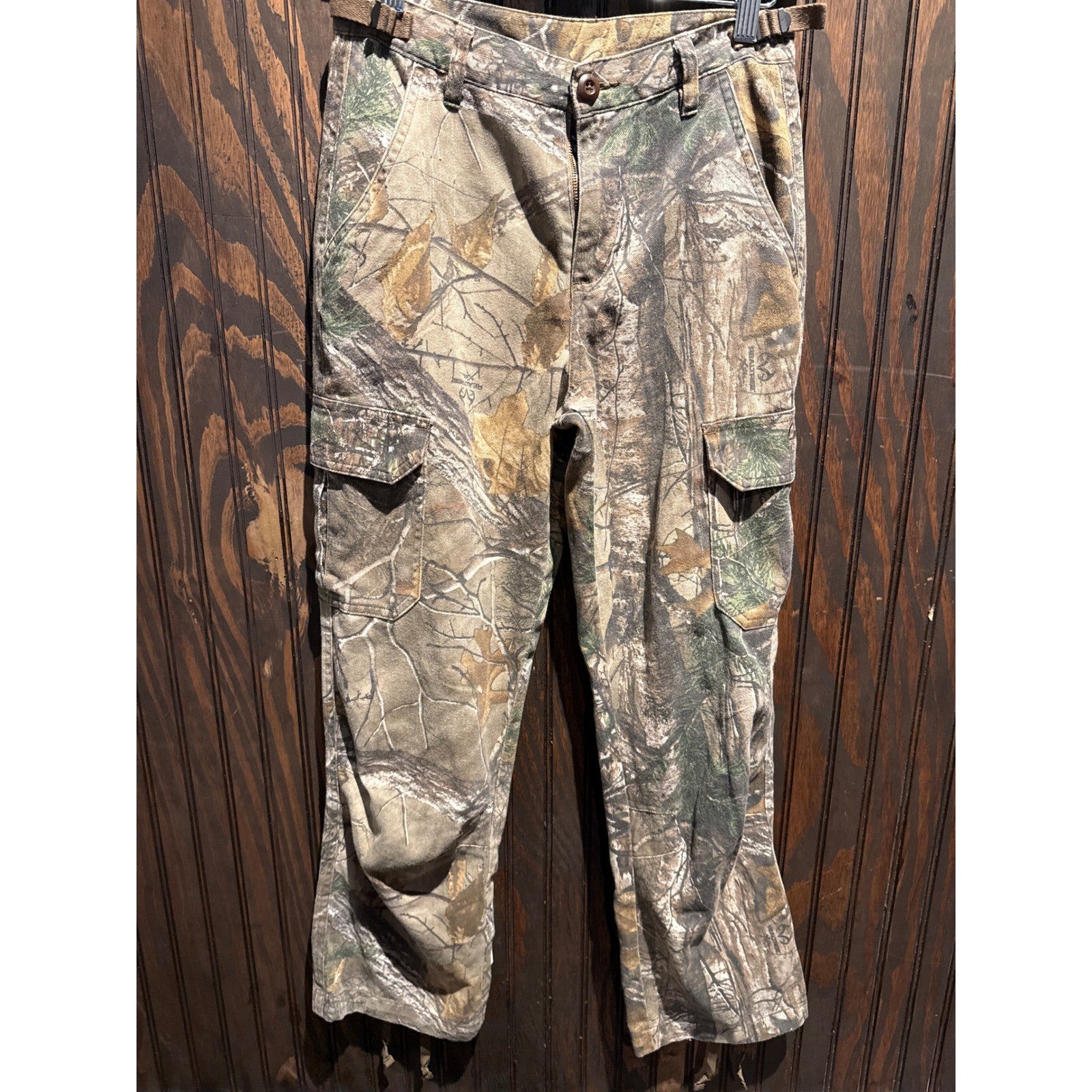 Realtree Camo Pants Woodland Hunting Outdoor Straight Leg Trousers High Rise