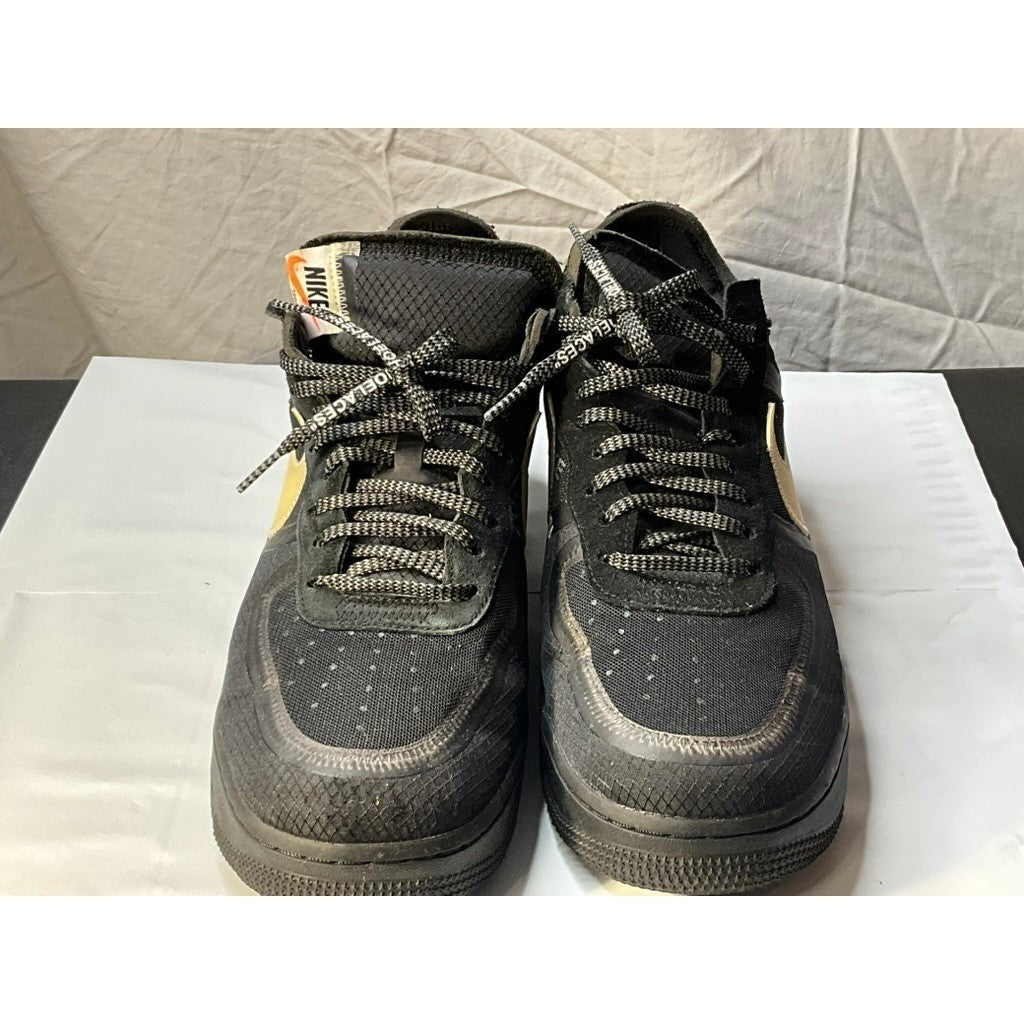 Nike Air Force 1 Low Off White Black Gold Sneakers DD1871 001 Mens Size 10