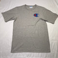 1990s Champion Men Gray Graphic T Shirt Print Short Sleeve Crew Neck Medium