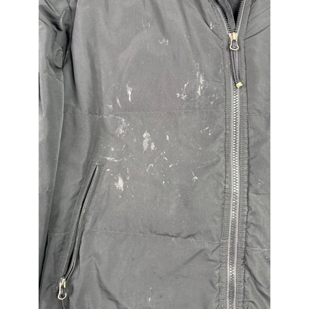 Vintage 90s Polo Sport Ralph Lauren Down Puffer Jacket Black Distressed Large