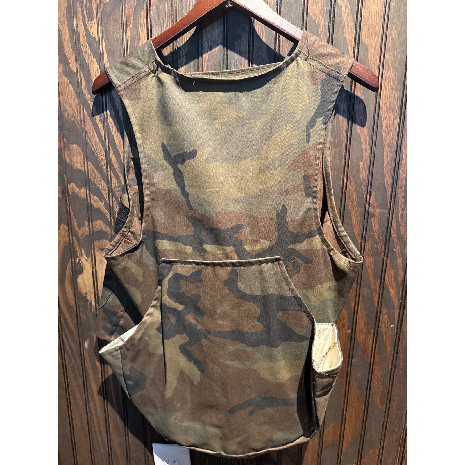 Vintage My Favourite Clothes Camo Hunting Vest Woodland Shell Loops Men XL 21x28