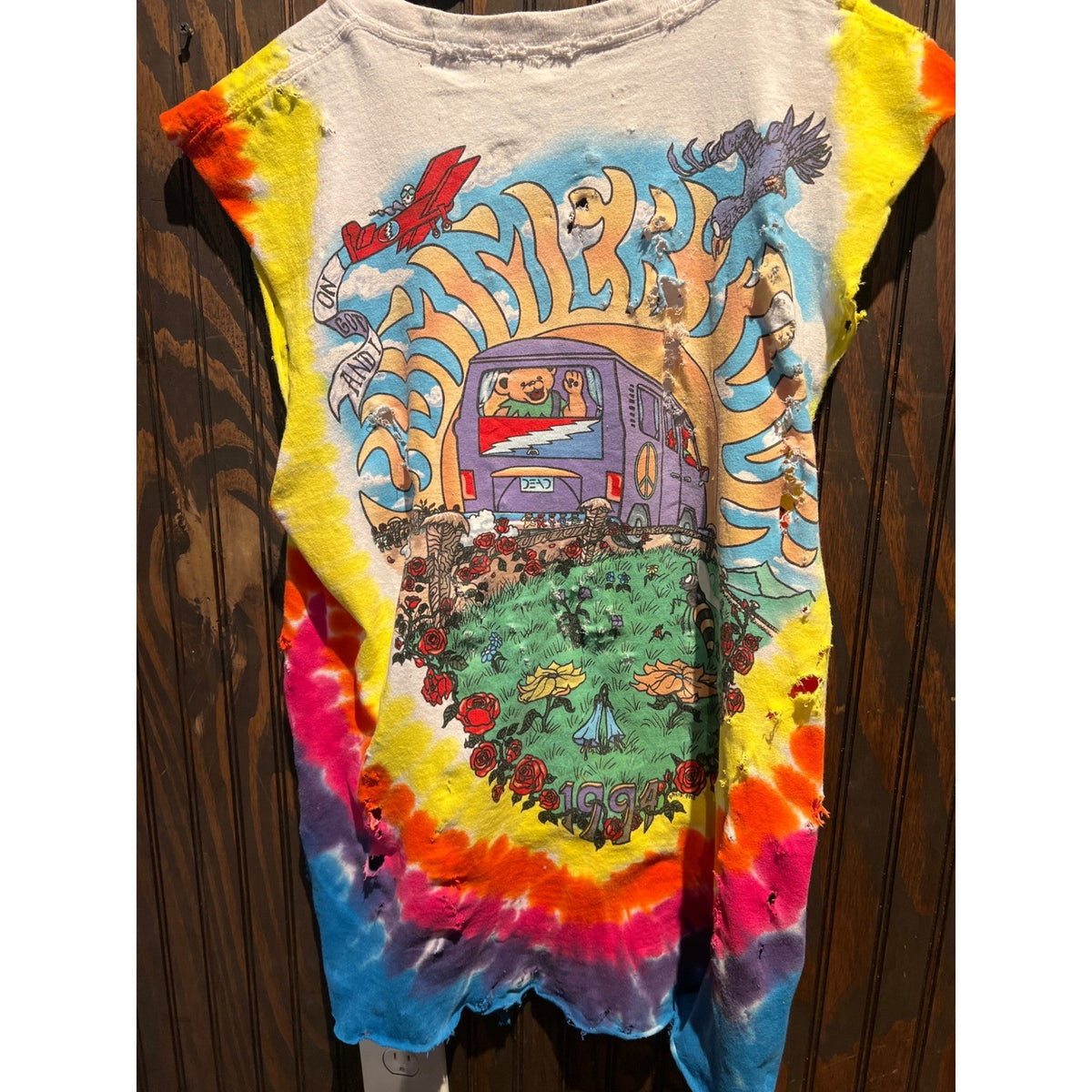 Liquid Blue Grateful Dead Tie Dye Distressed  Large 22x30