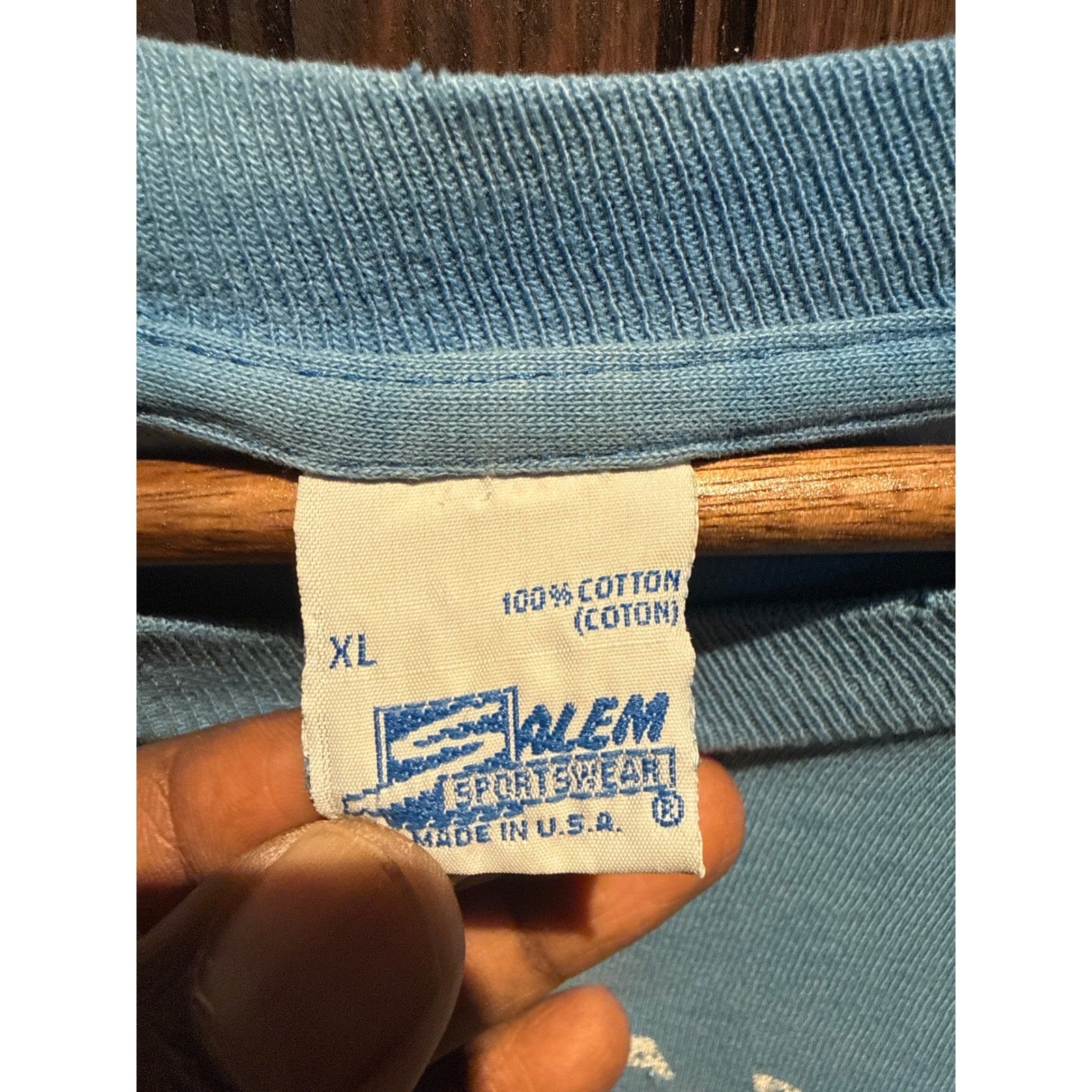 Vintage 1993 Salem Sportswear Indianapolis Colts T-Shirt XL Faded Blue NFL 90s