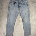 Levi's 505 Regular Fit Straight Leg Light Wash Denim Jeans Mens 33x32