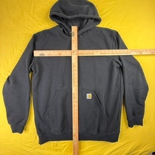 Carhartt Mens Loose Fit Pullover Hoodie Charcoal Gray Size L Heavyweight Logo