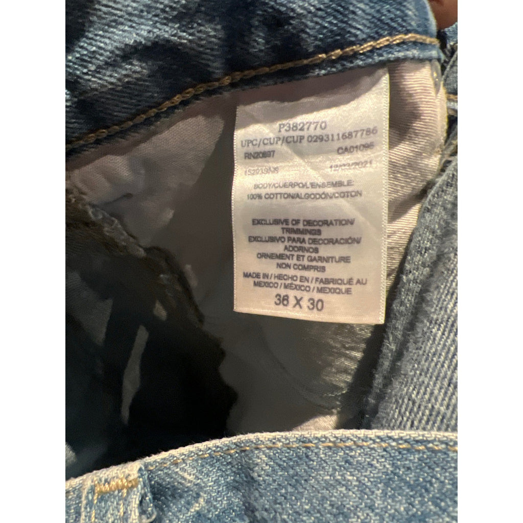 Vintage Wrangler Rugged Wear Double Knee Work Jeans Light Wash 36x28 USA Made