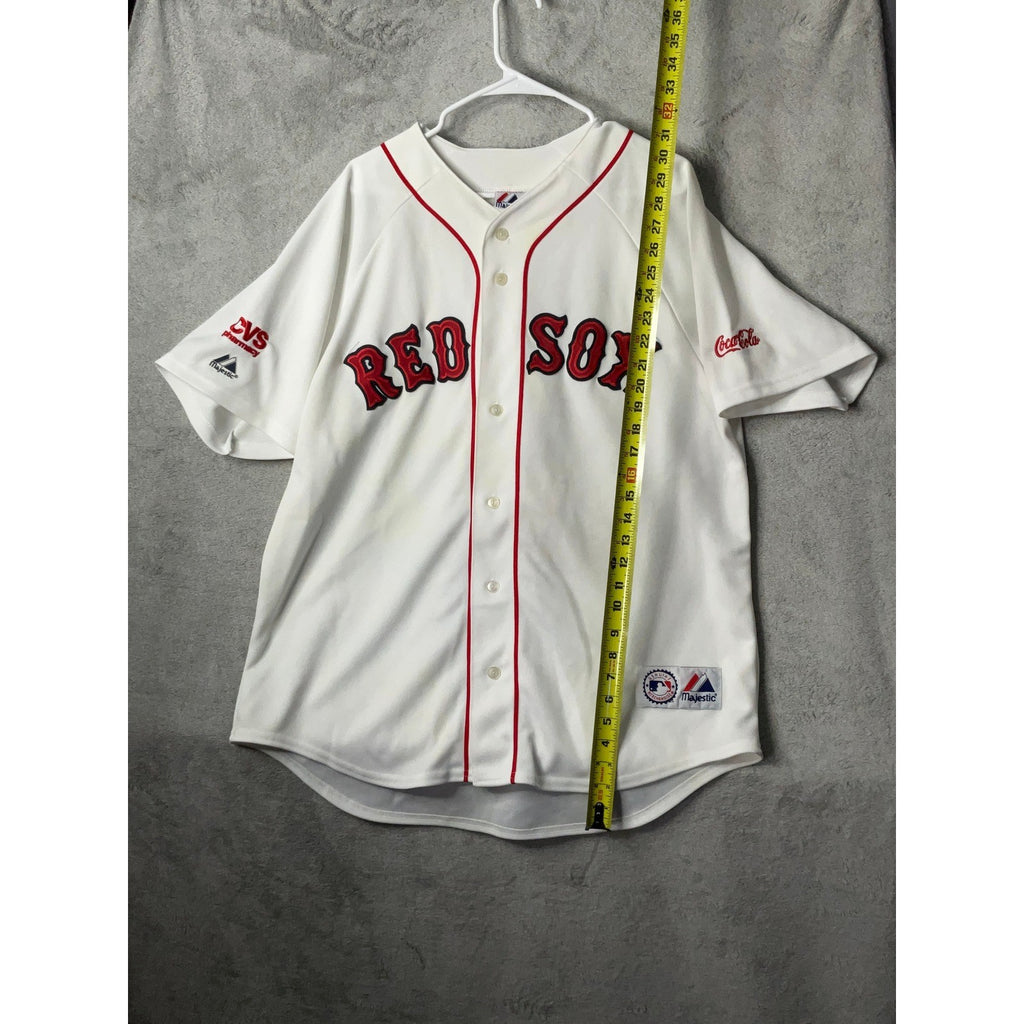 Majestic Boston Red Sox Baseball Jersey White Red Adult Size Medium