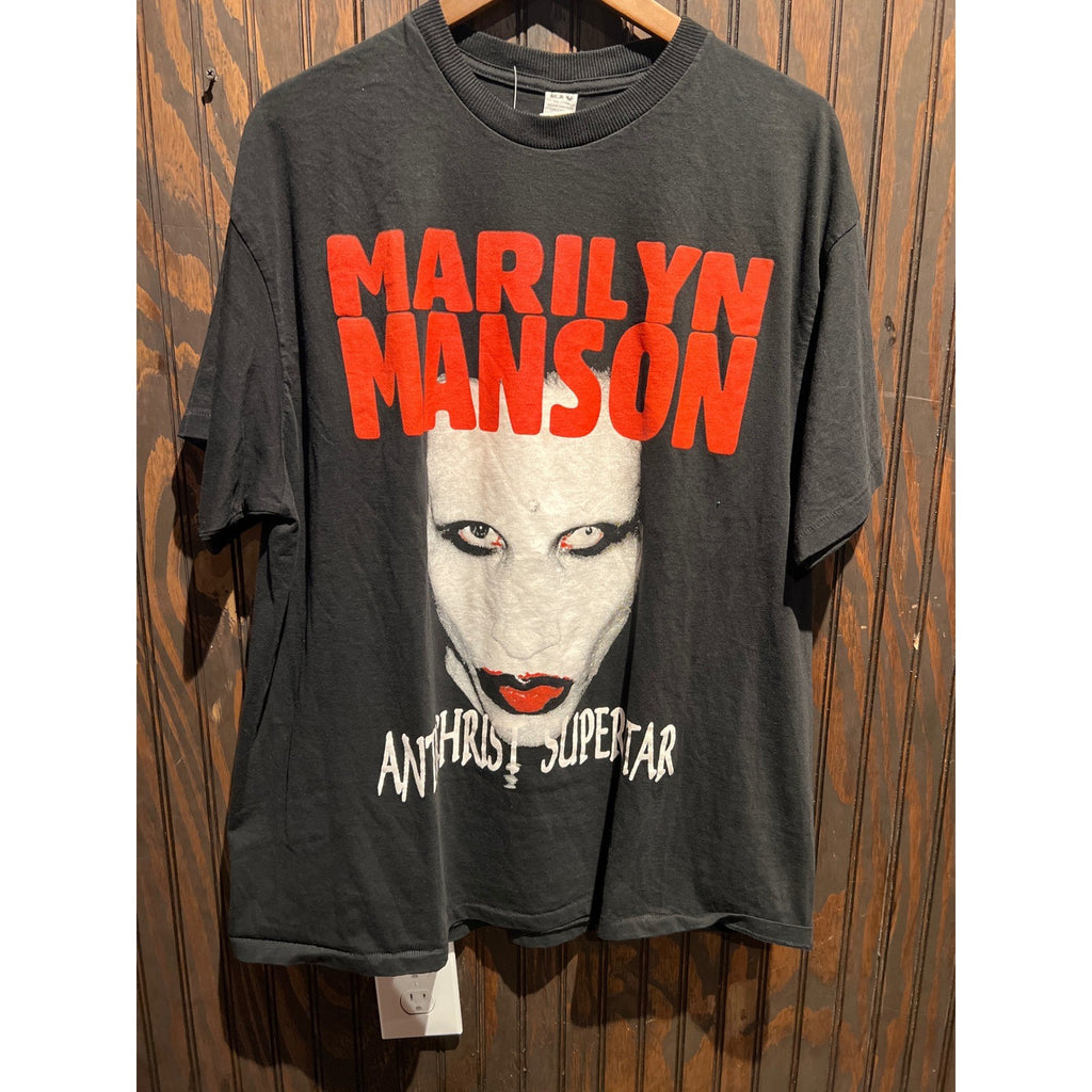Vintage Marilyn Manson Antichrist Superstar T-Shirt 90s Rock Band Tee Black XL