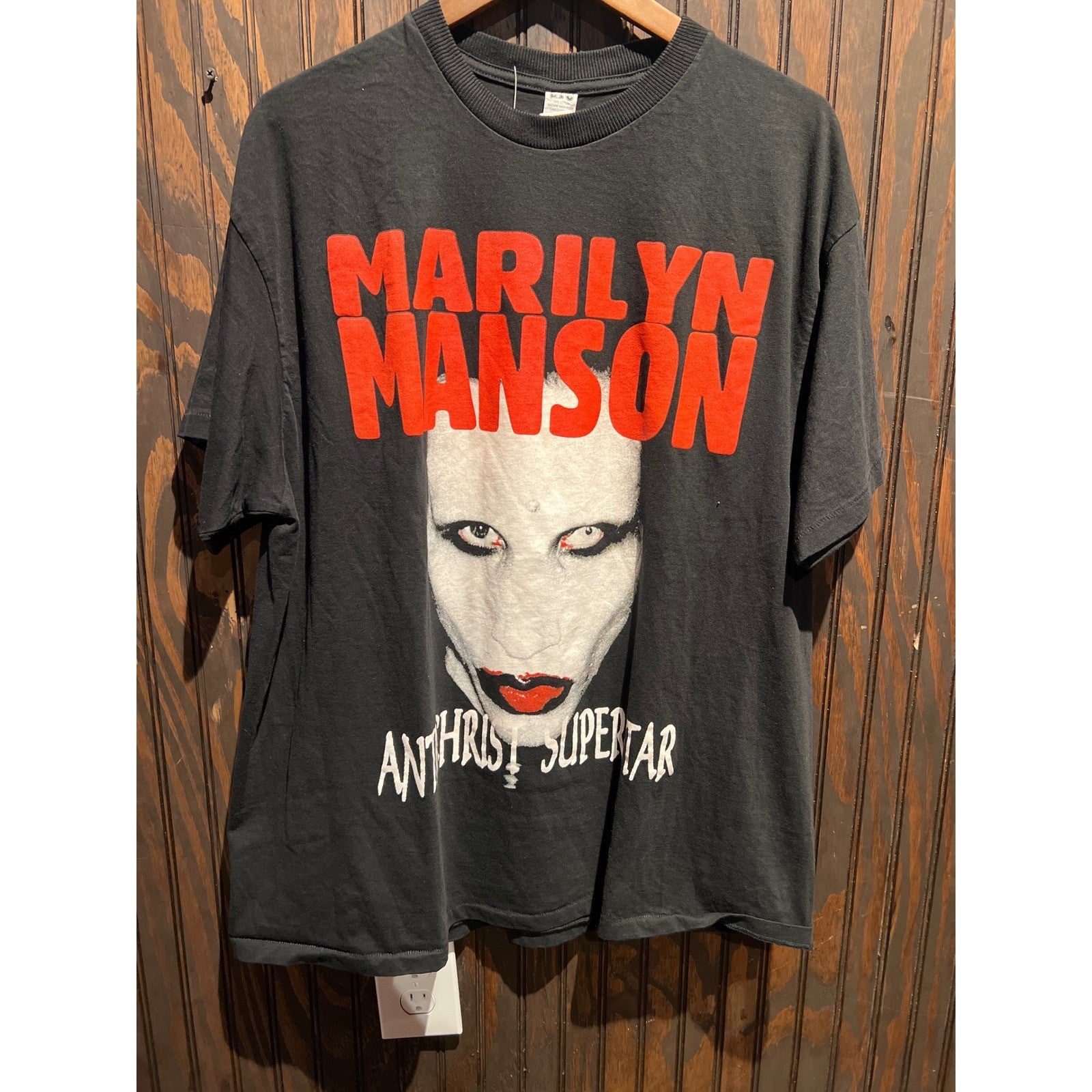 Vintage Marilyn Manson Antichrist Superstar T-Shirt 90s Rock Band Tee Black XL