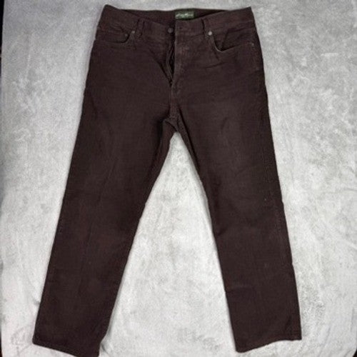 Eddie Bauer Corduroy Pants Brown Straight Fit Mens Size 38x32