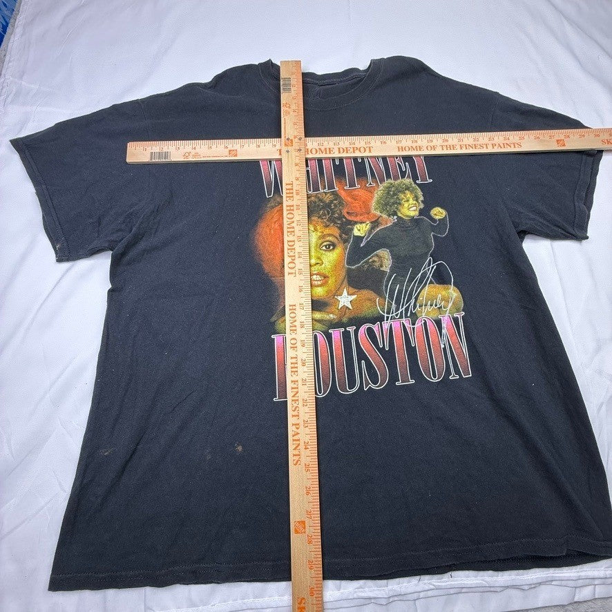 Whitney Houston Black Graphic T Shirt 2XL Concert Tour Music