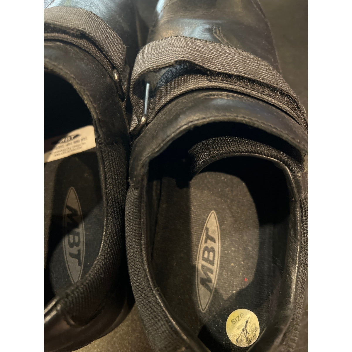MBT Black Leather Walking Shoes Rocker Bottom Strap Loafers Mens Size 7