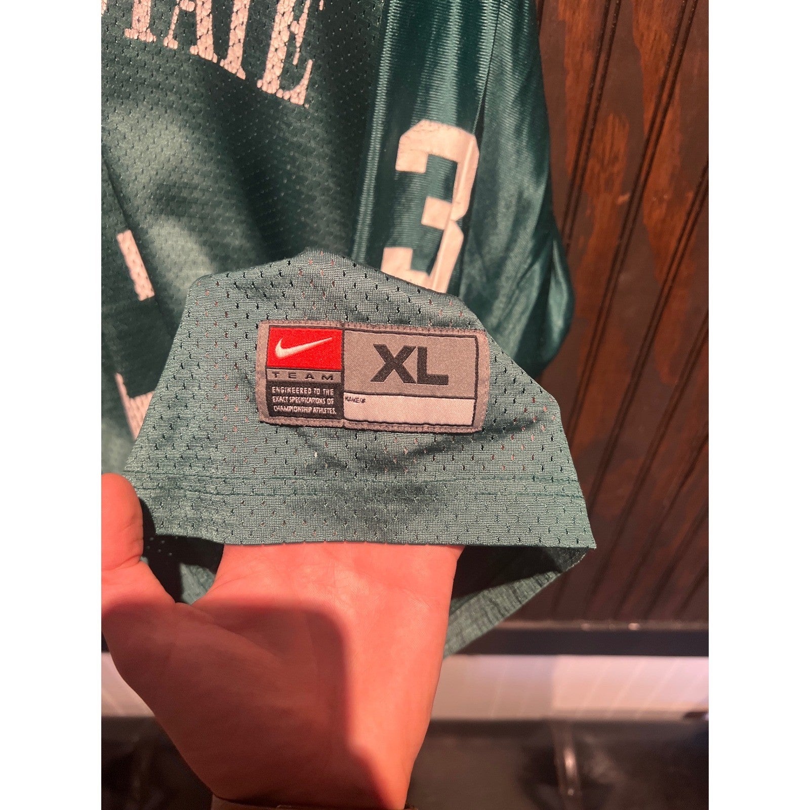 Vintage Nike Michigan State Spartans Football Jersey Green White XL 34x26