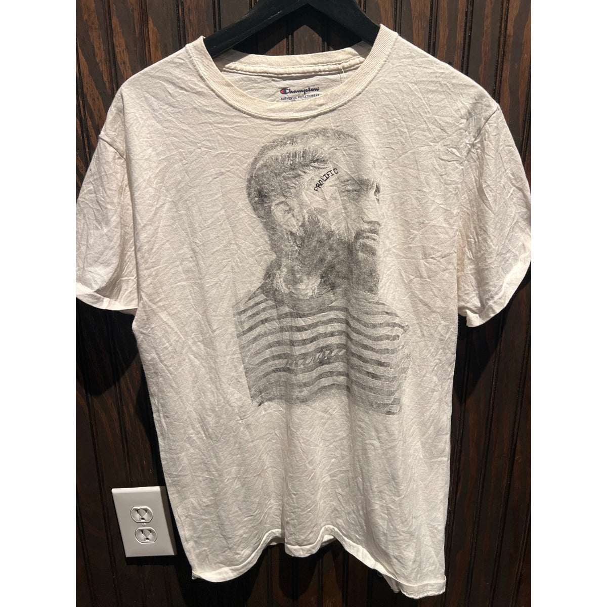Champion Nipsey Hussle Prolific Graphic T-Shirt White Mens Medium