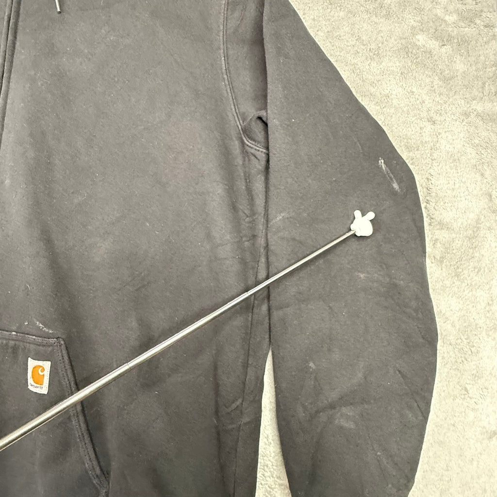 Carhartt Mens 2XL Loose Fit Black Zip Up Hoodie Workwear Durable