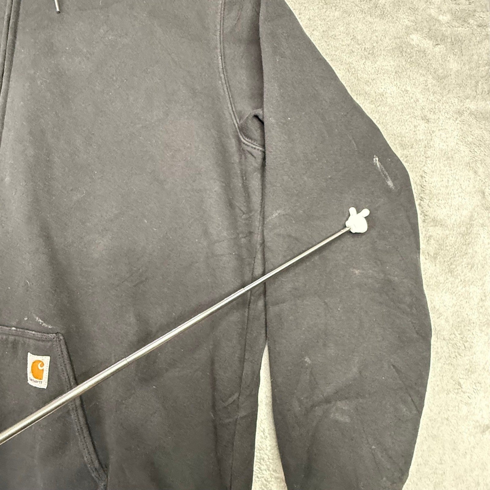 Carhartt Mens 2XL Loose Fit Black Zip Up Hoodie Workwear Durable