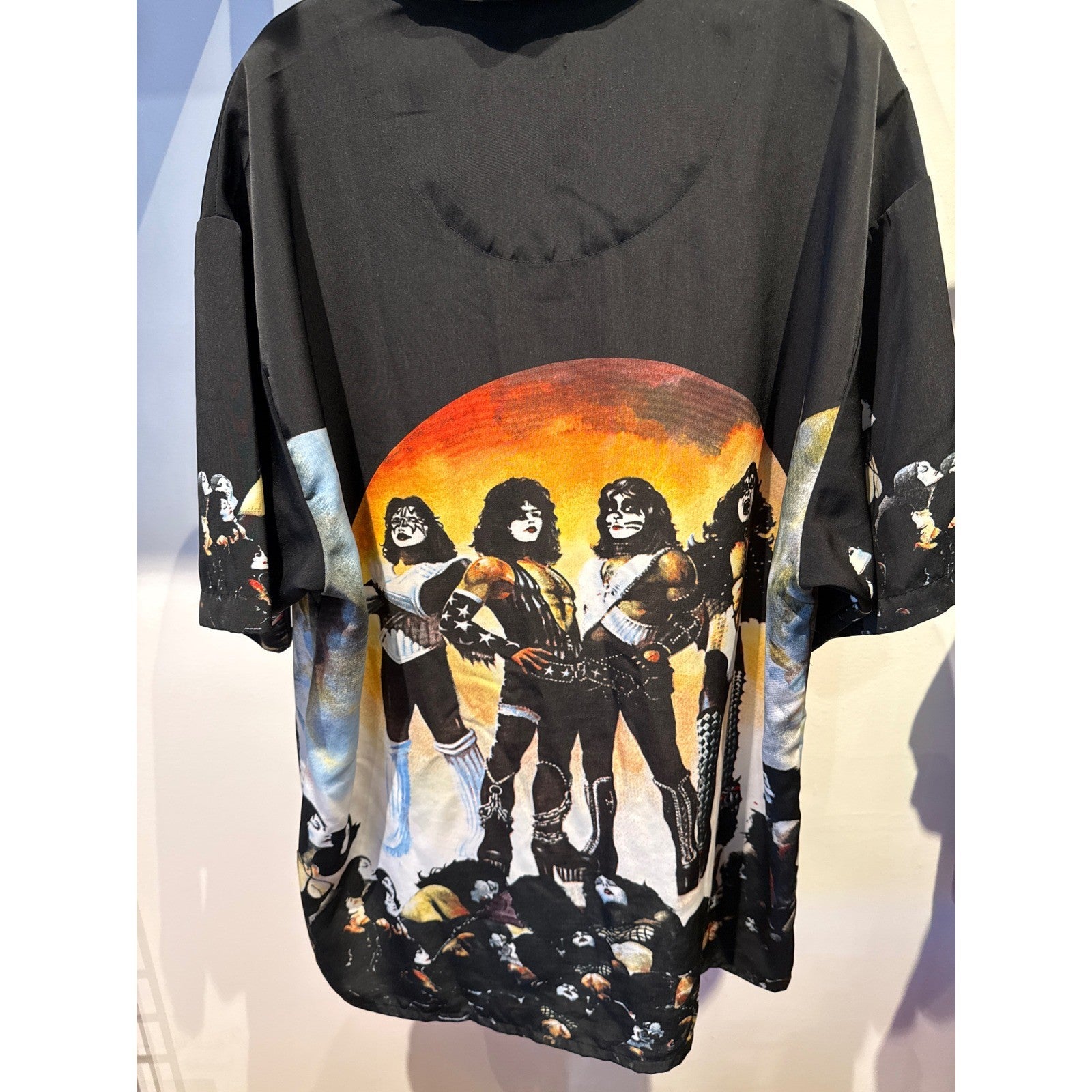 Vintage 02 KISS Dragonfly Clothing Company Button Up Shirt XL Rock Band Graphic