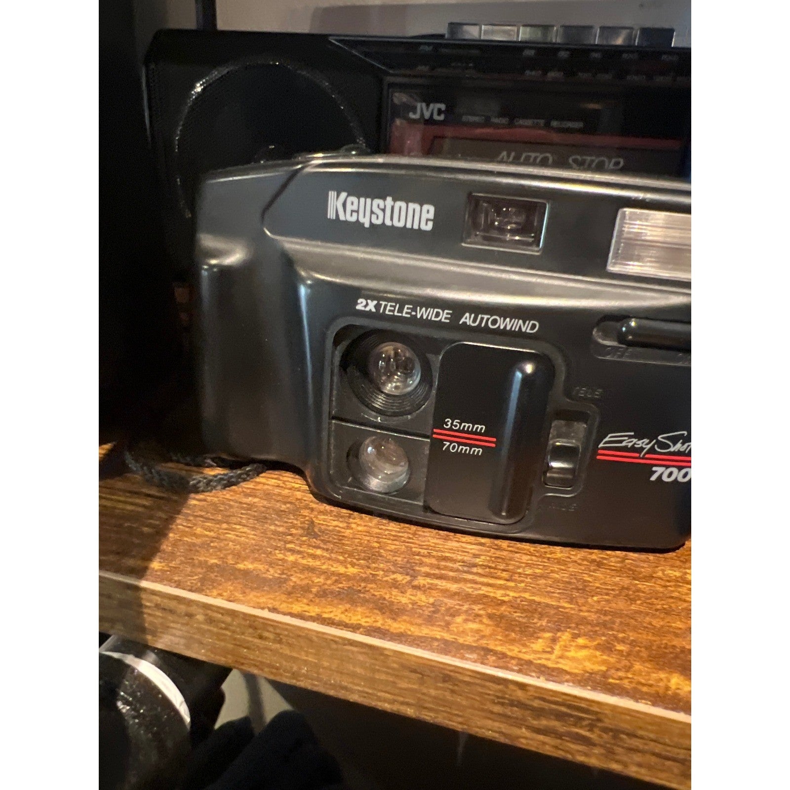 Keystone Easy Shot 700 35mm Film Camera 2X Tele-Wide Autowind Dual Lens Black