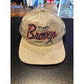 Atlanta Braves New Era Corduroy Snapback Hat Cream Tan MLB Baseball Cap Retro
