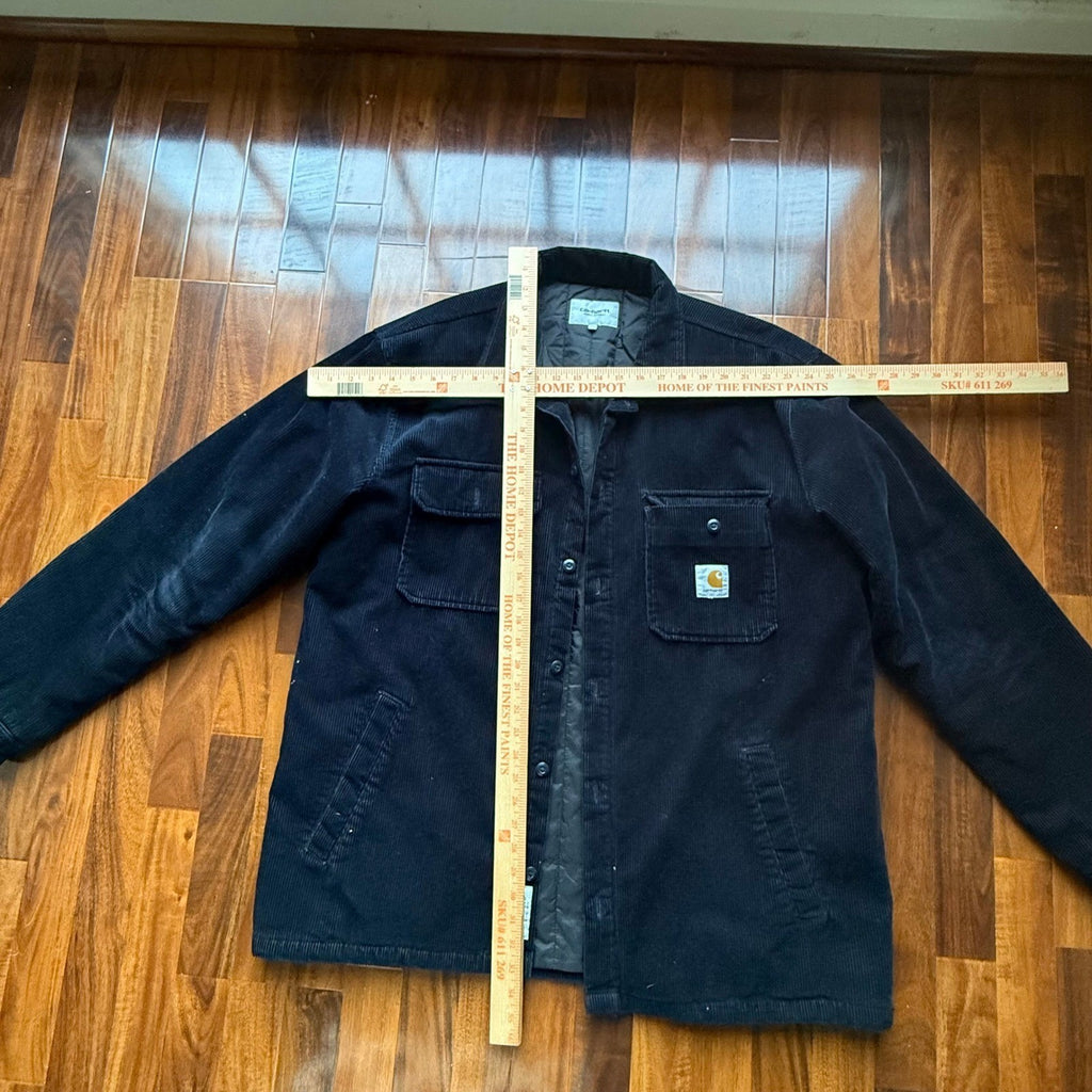 CARHARTT WIP CORDUROY MICHIGAN COAT WINTER Navy Corduroy Quilted Jacket XXL