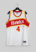 Spud Webb Signed Atlanta HawksBasketball Jersey XL White Red Yellow #4 Autograph
