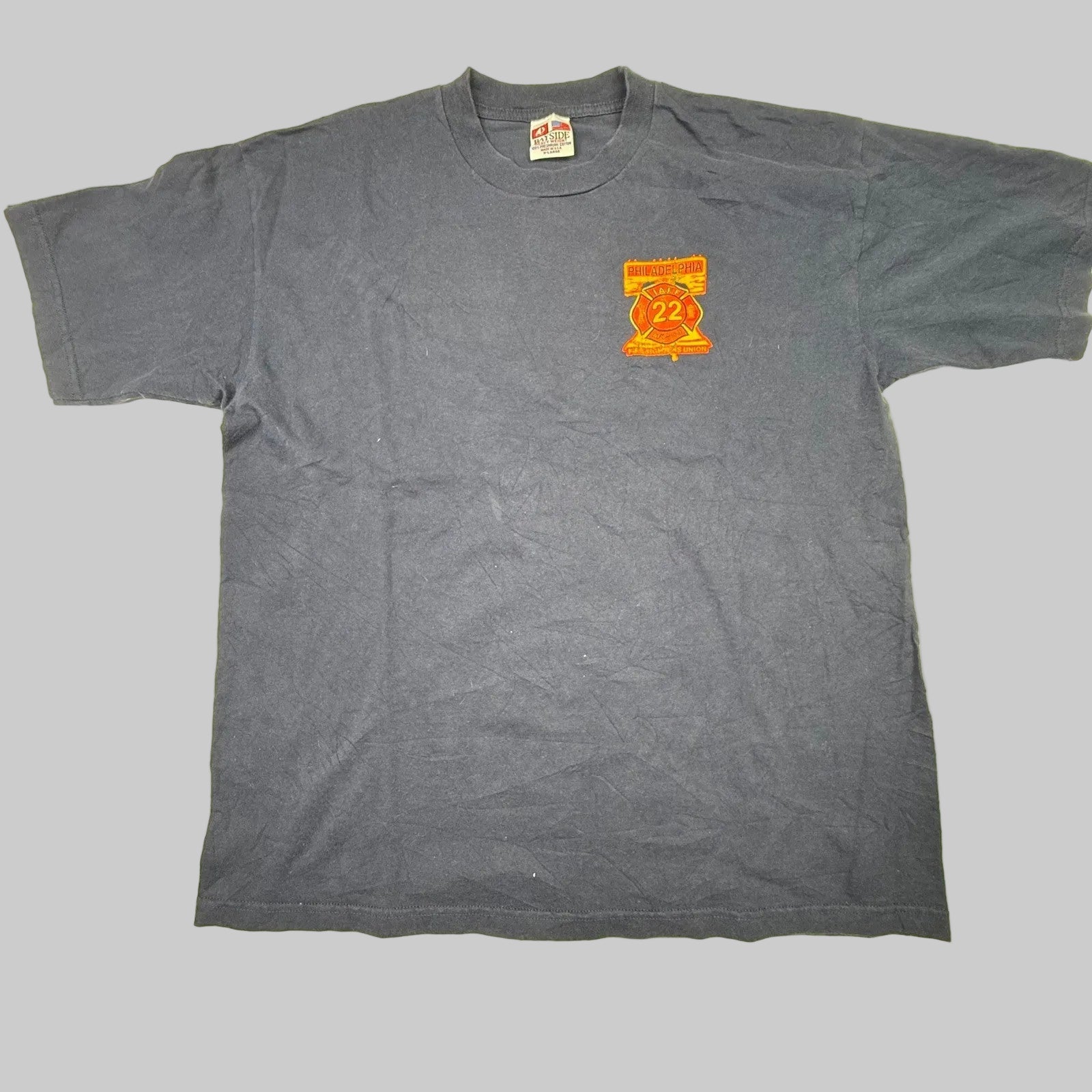 Bayside Heavyweight Firefighter T Shirt X Large Navy Blue 22 Fire Dept