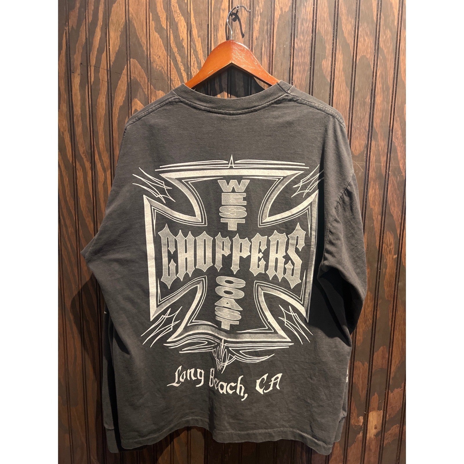 Vintage West Coast Choppers Jesse James Long Sleeve Shirt Single Stitch Black XL