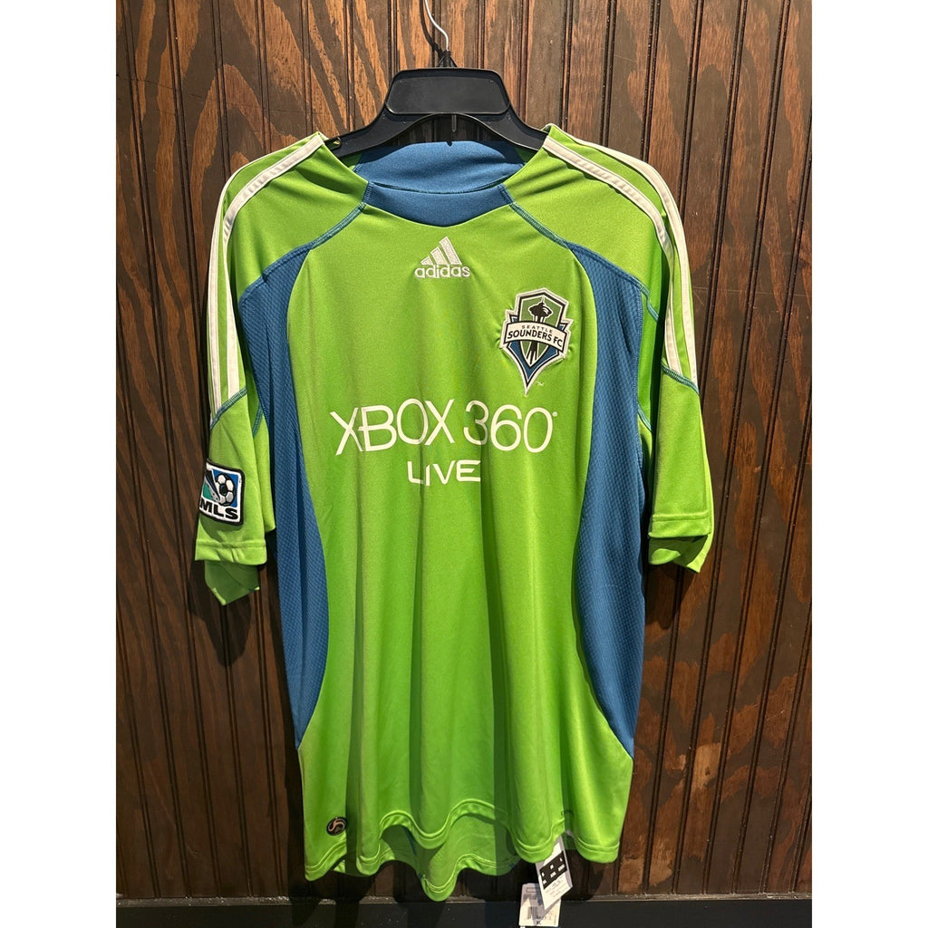 Adidas Seattle Sounders FC Xbox 360 Live Jersey Green Blue MLS Mens XL 24x34