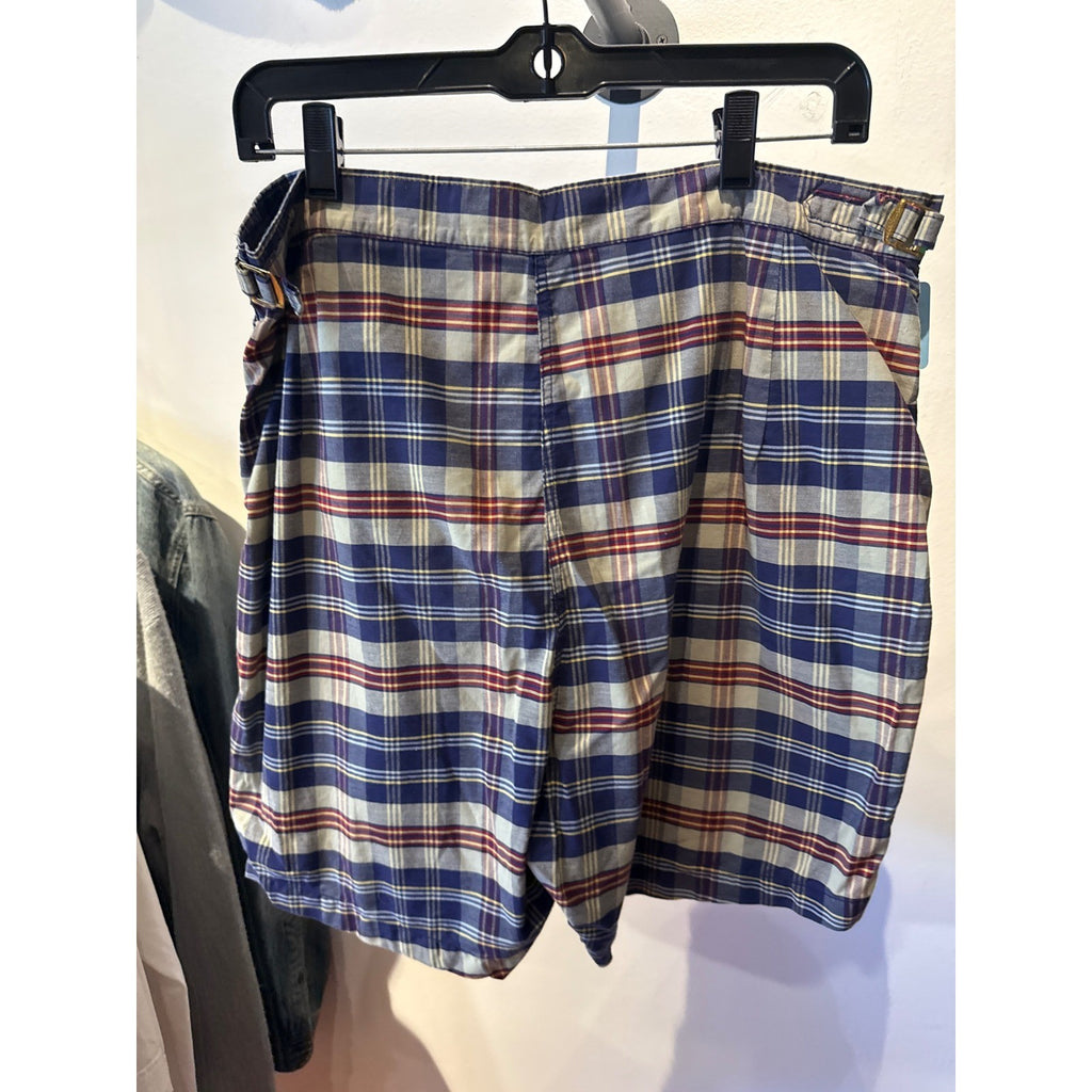 Vintage 70s Sears Roebuck and Co Plaid Shorts Made in USA Blue Red Men 38