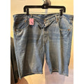 Mens Blue Denim Shorts Relaxed Fit Medium Wash Button Fly Size 48 Jorts