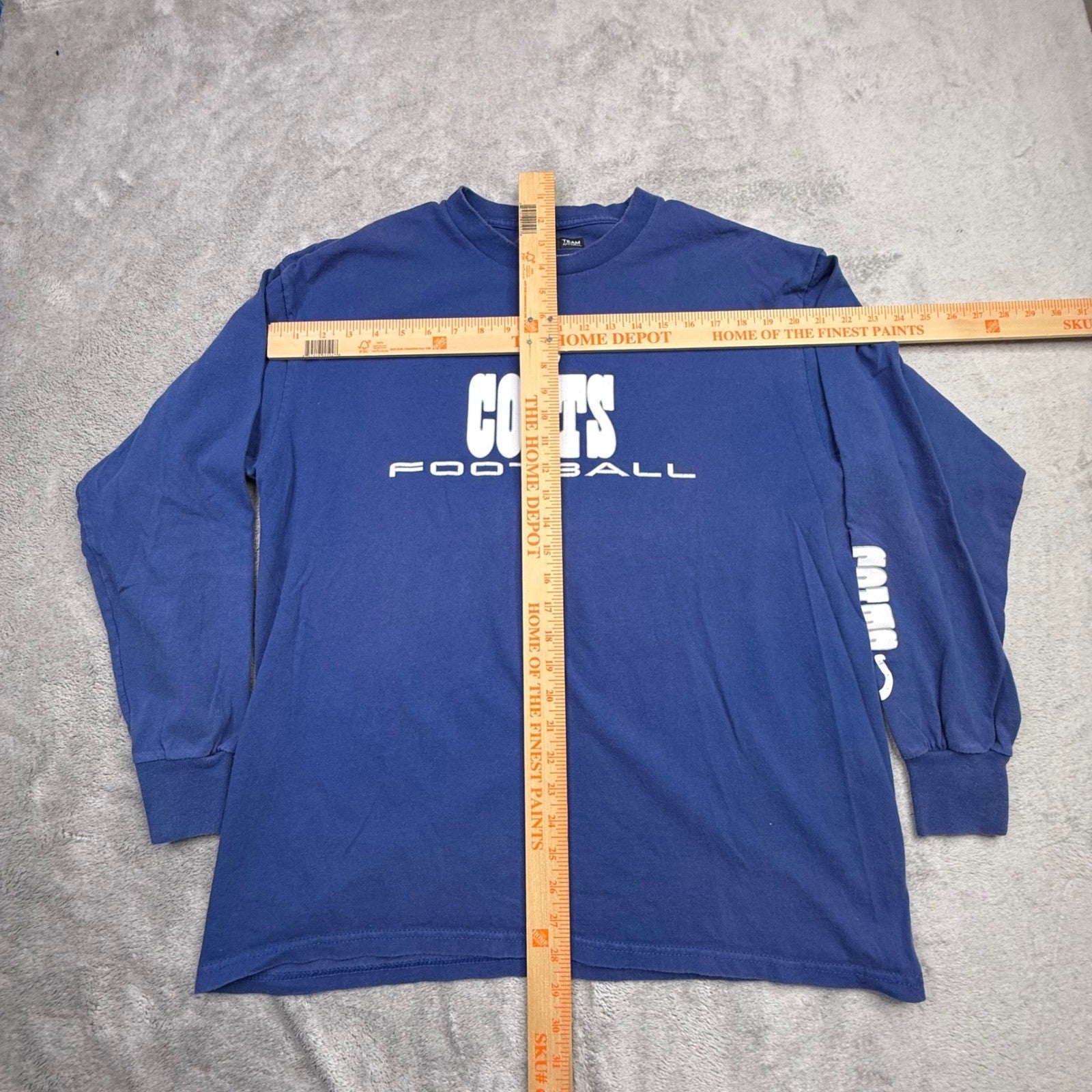 NFL Indianapolis Colts Long Sleeve Football T Shirt Mens Large Blue Team Apparel