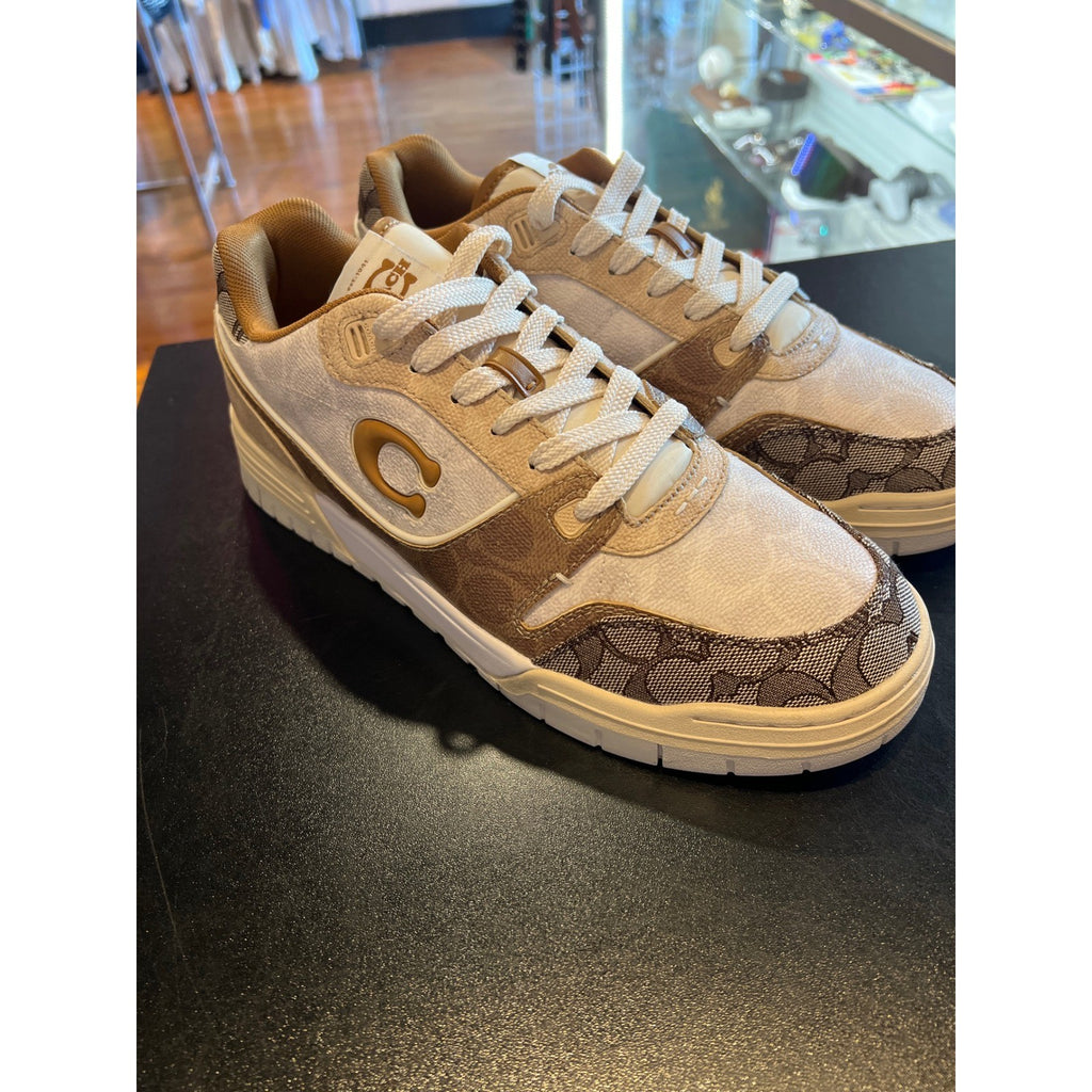 Coach Signature Monogram Low Top Sneakers Brown Beige Tan Logo Trainers