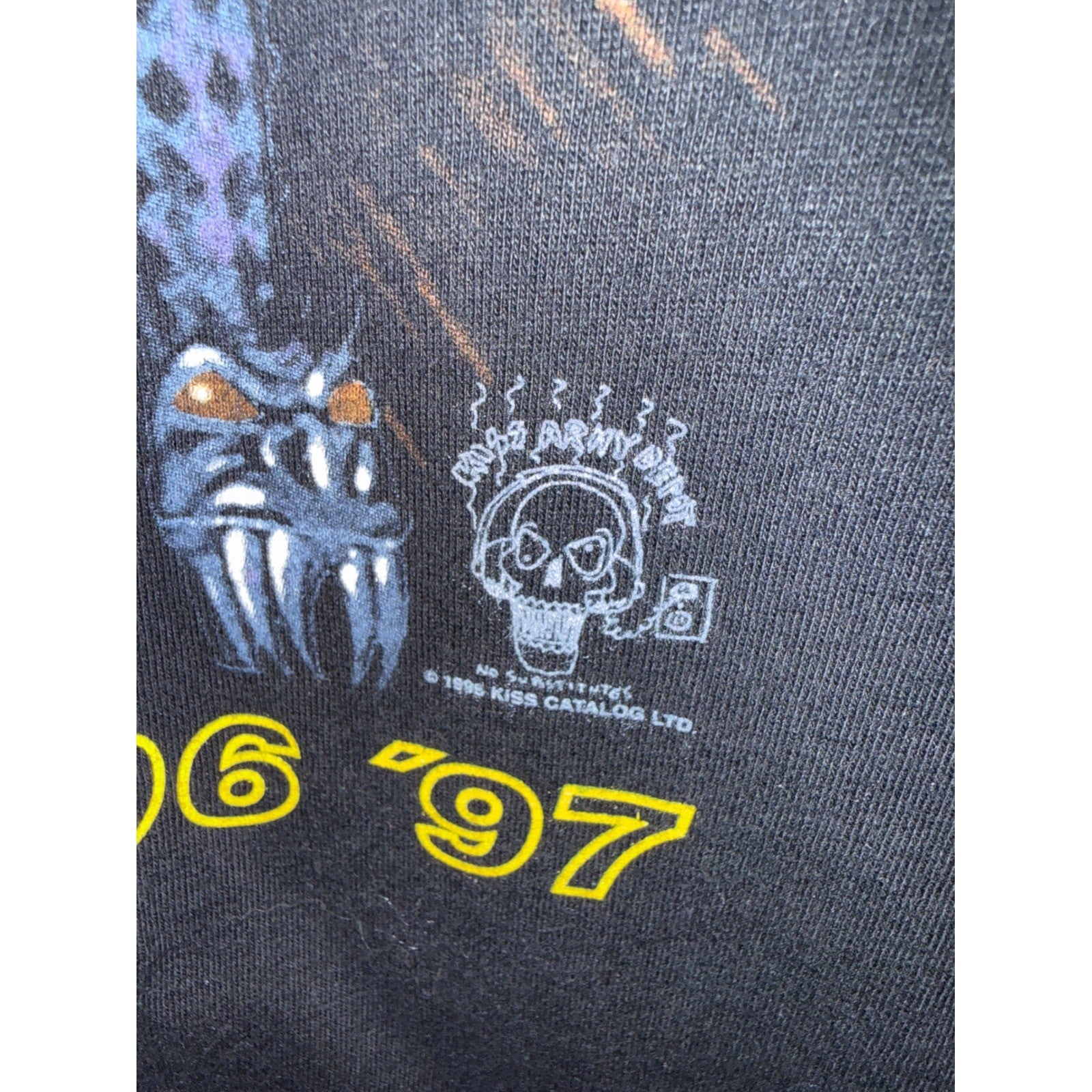 Vintage KISS Alive Worldwide 96 97 Tour TShirt Black Mens XL Champ Single Stitch