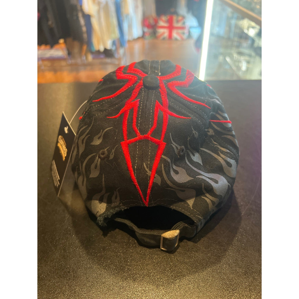 Harley Davidson Hat Black Red Tribal Flame Camo Strapback Biker Cap Bar Shield