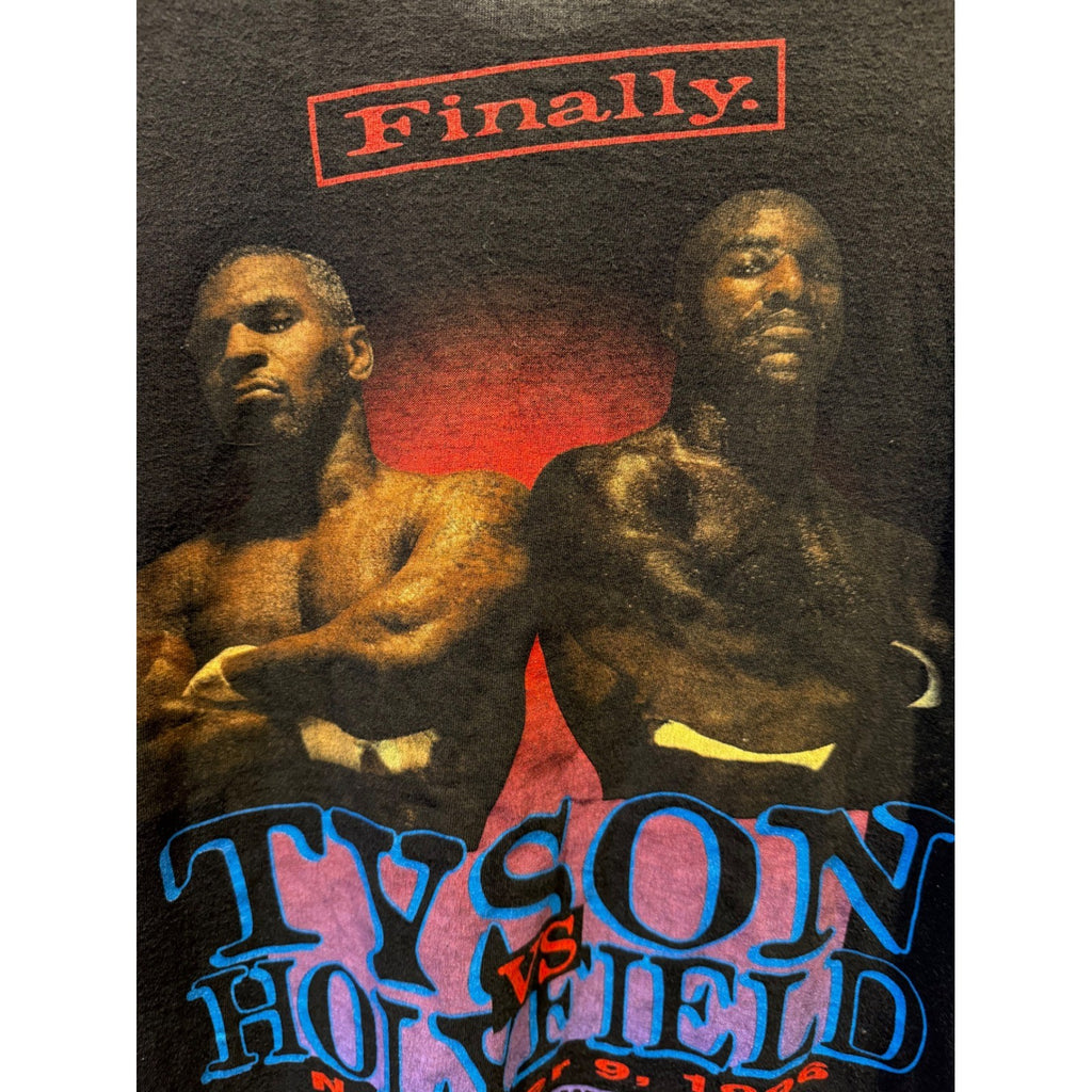 Vintage 1996 Mike Tyson vs Holyfield MGM Grand Boxing Shirt Black XL 23x28