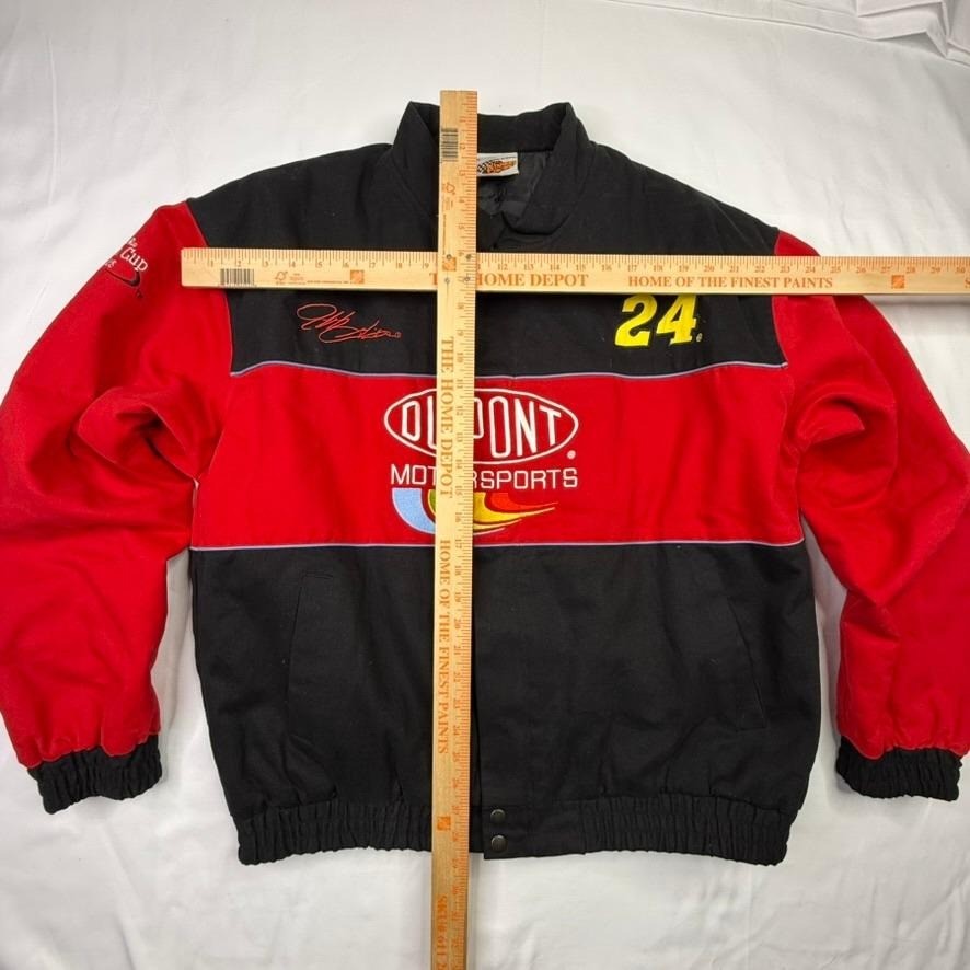 Jeff Gordon 24 DuPont Motorsports Nascar Racing Jacket Mens XL Black Red