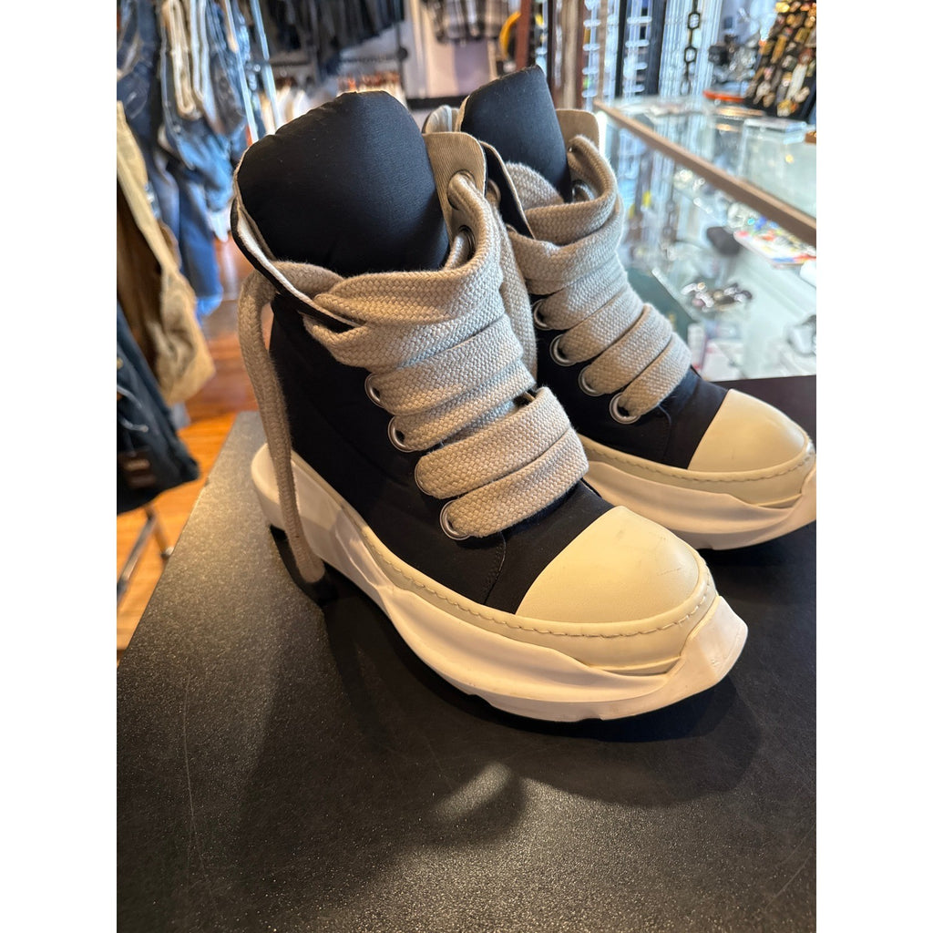 Rick Owens DRKSHDW Abstract Jumbo Lace Sneakers Black Milk DU02B4844 Mens 41