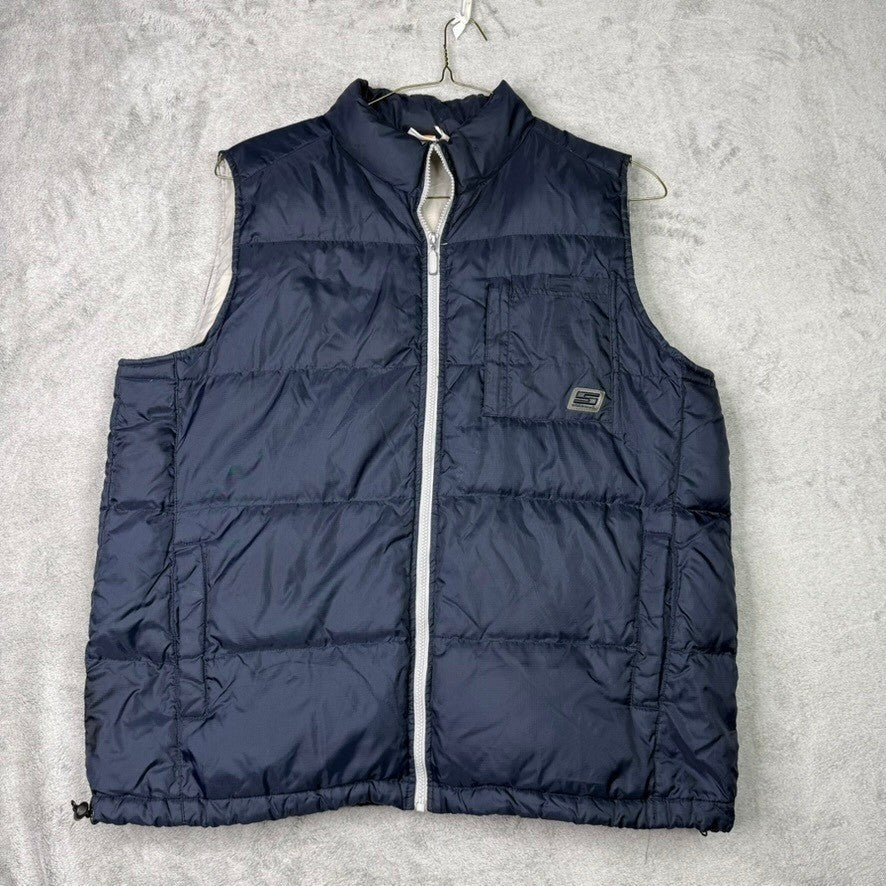 Skechers Mens Puffer Vest Navy Blue Full Zip Padded Sleeveless Jacket Size xxl